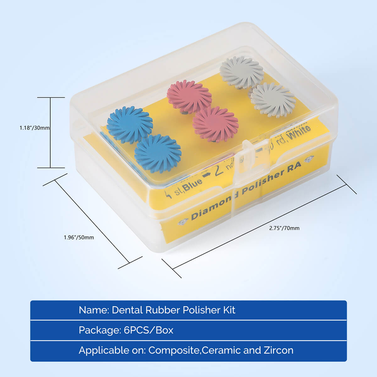 Dental Composite Polishing Diamond System Disc Wheel RA 2.35mm 6pcs/Box - pairaydental.com