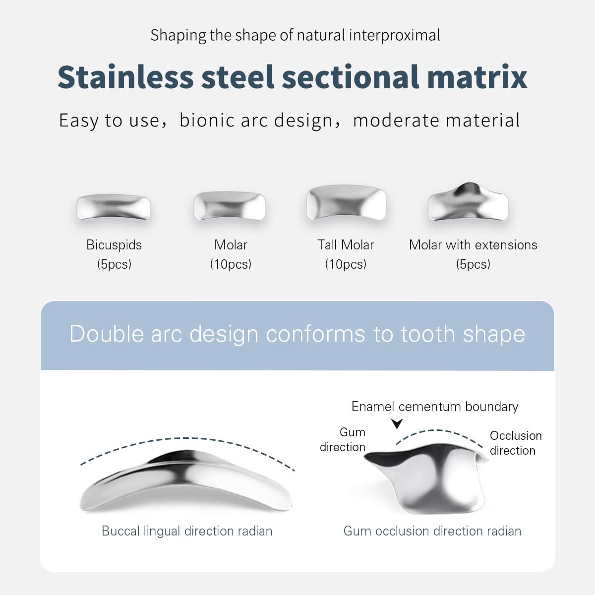 Dental Sectional Contoured Metal Matrices Matrix Refill 30 Bands + 1 Clip - pairaydental.com