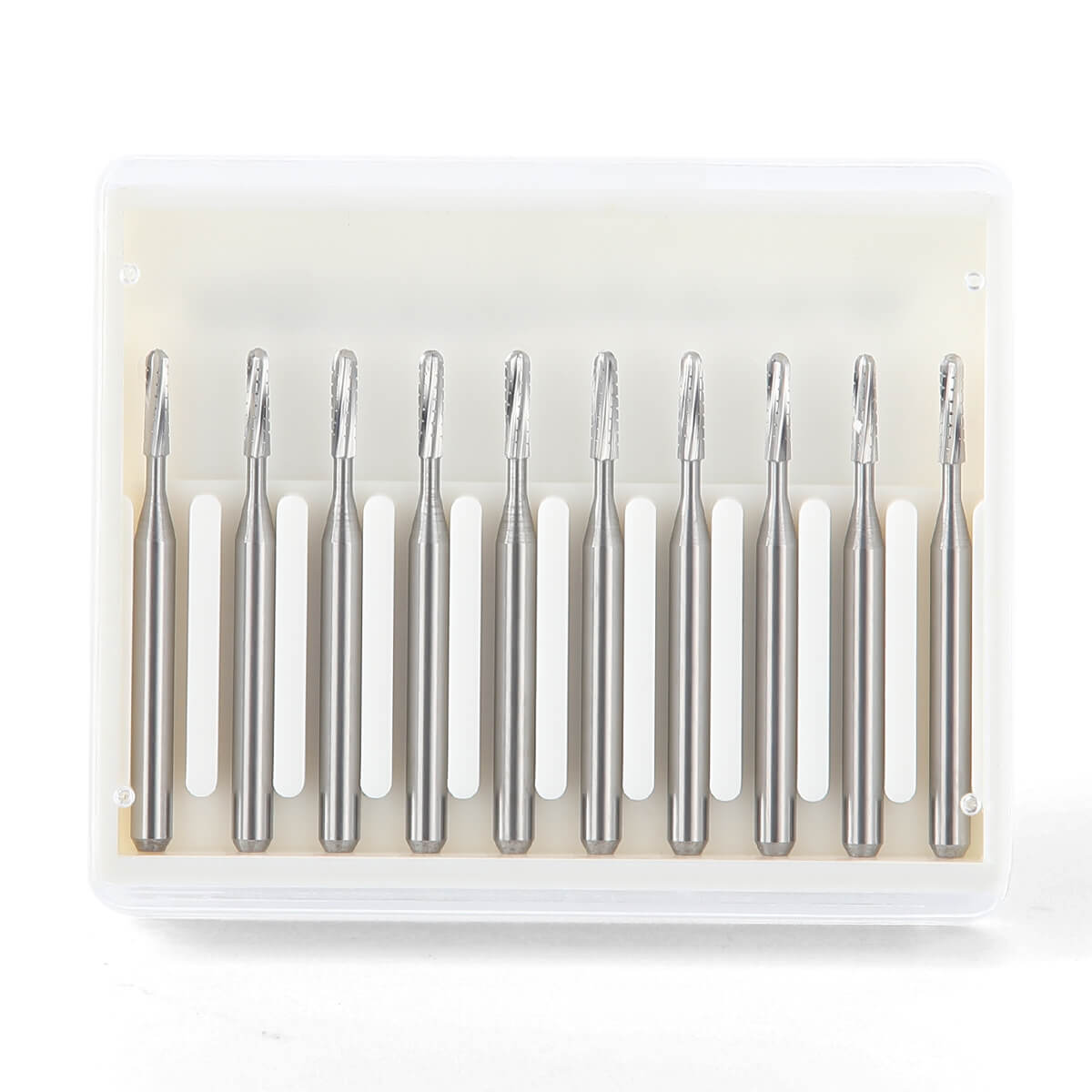 Dental Carbide Bur Straight Round End Crosscut Fissure FG #1557 10pcs/Box - pairaydental.com