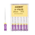 Endo Hand K-Files Stainless Steel #10 25mm 6pcs/Pk - pairaydental.com