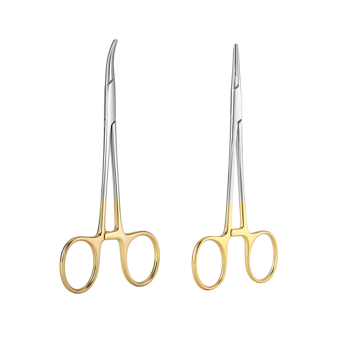 Dental Surgical Hemostatic Clamp Curved/Straight Gold Handle Stainless Steel 12.5cm (4.9") - pairaydental.com
