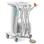 Dental Portable Delivery Unit Cart with Air Compressor Built-in Woodpecker Ultrasonic Scaler & Curing Light - pairaydental.com