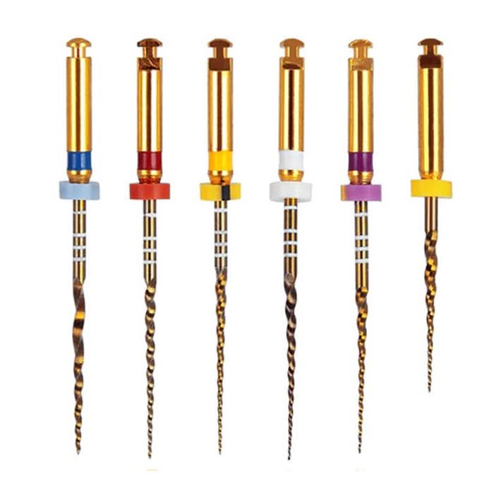 Endo NiTi Rotary Files Gold Taper 25mm Assorted SX-F3 6pcs/Pk - pairaydental.com