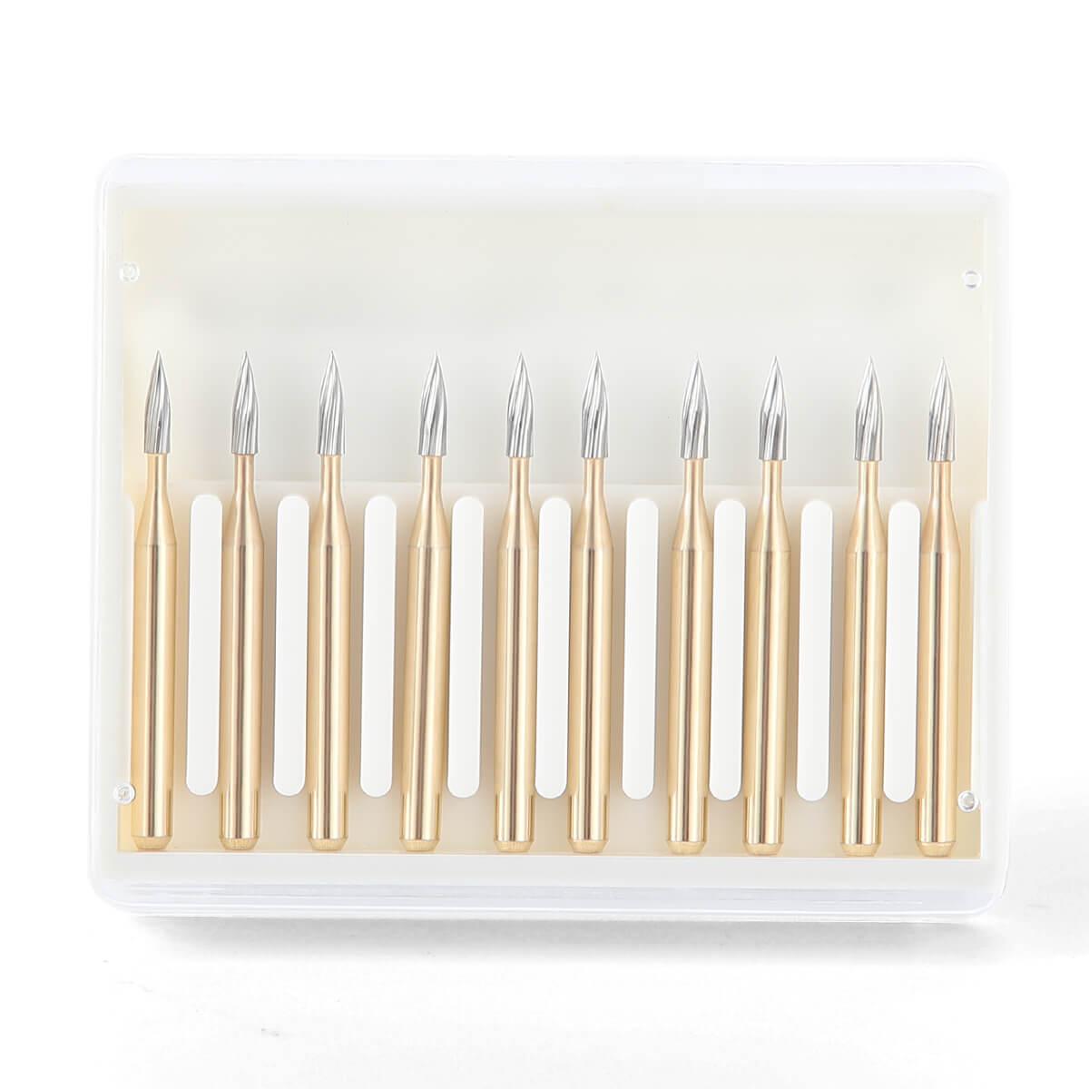 Dental Carbide Burs Needle Shaped Trimming Finishing FG 7902 10pcs/Box - pairaydental.com