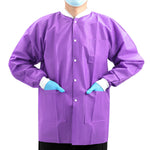 Disposable Lab Jacket with Knit Cuffs & Collar 3 Pocket SMS S/M/L - pairaydental.com