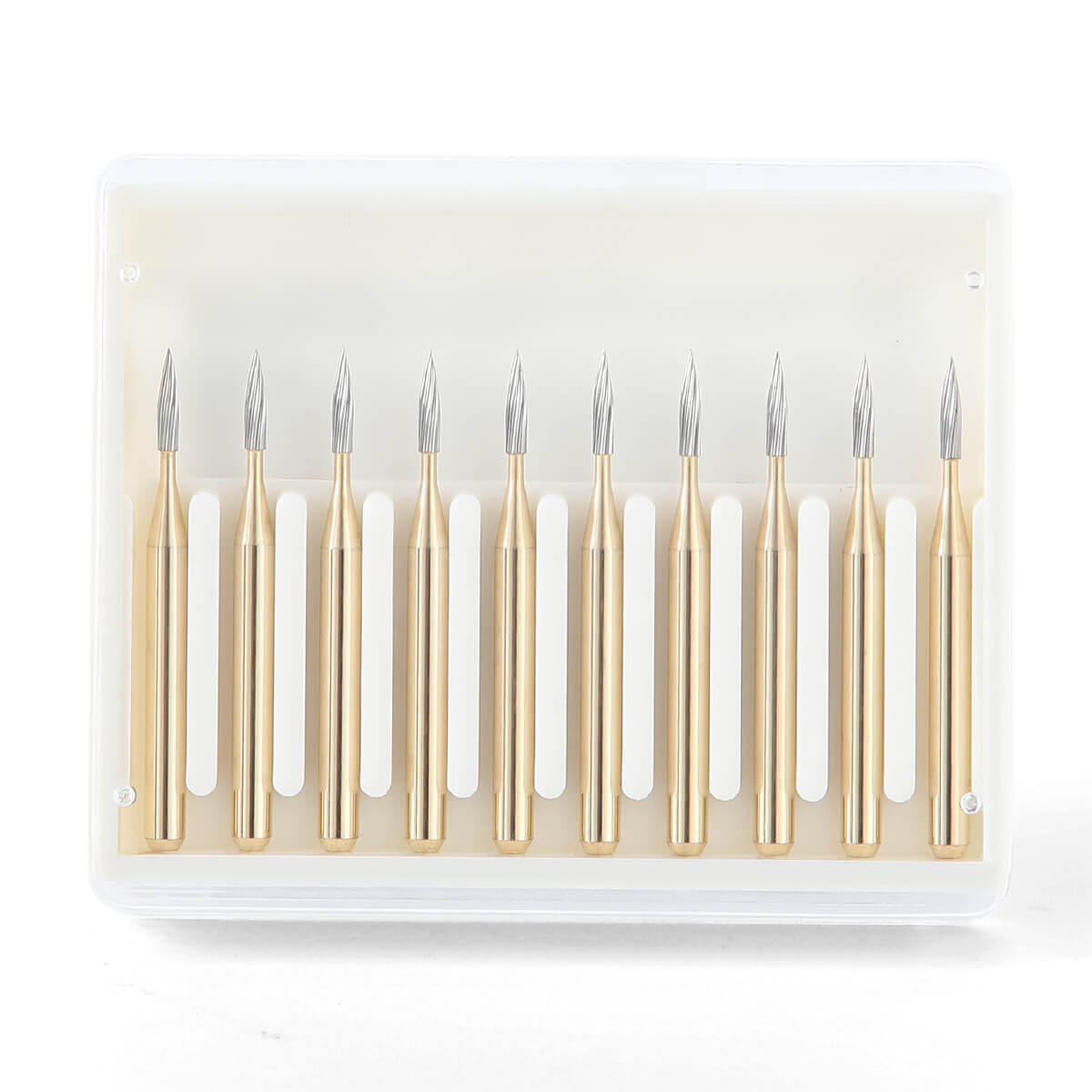 Dental Carbide Burs Needle Shaped Trimming Finishing FG 7901 10pcs/Box - pairaydental.com