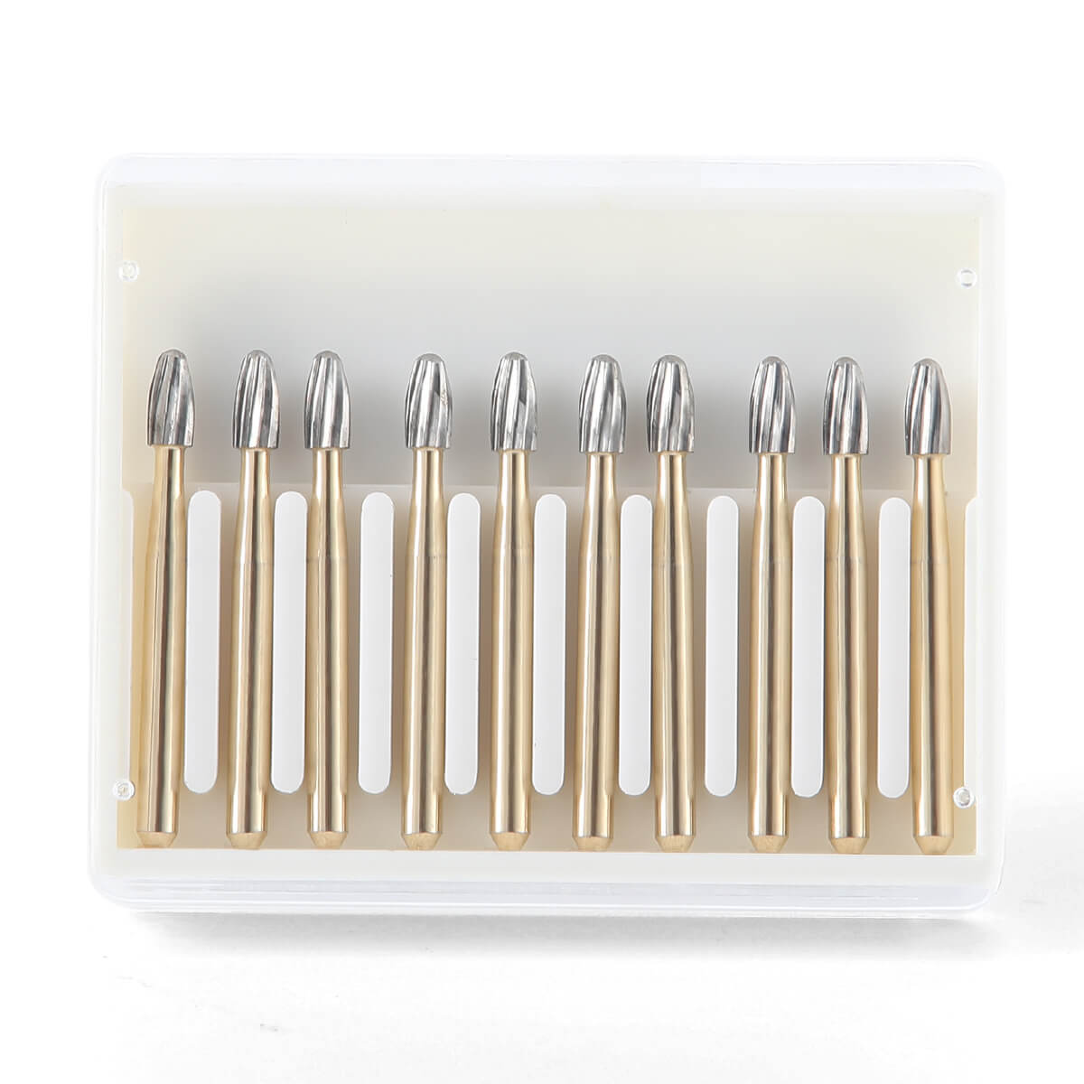 Dental Carbide Burs Egg Shaped Trimming Finishing FG 7406 10pcs/Box - pairaydental.com