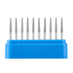 Dental Diamond Burs Cutting Zirconia Ceramic Z553-018M (848KR-018M) Flat End Taper 10pcs/Box - pairaydental.com