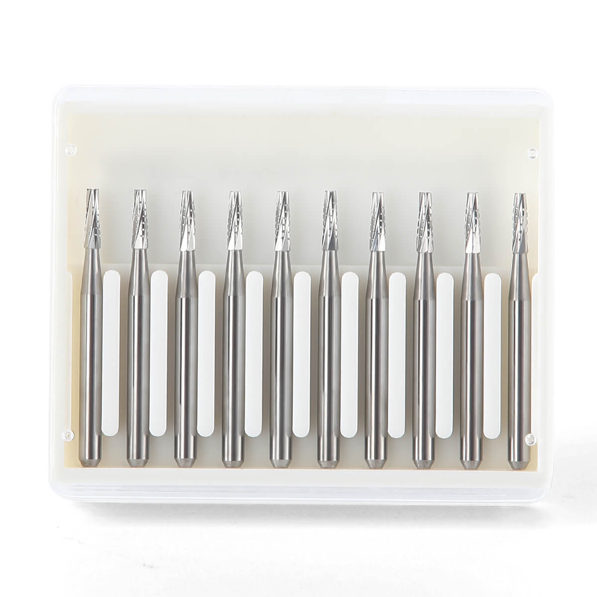 Dental Carbide Bur Flat End Taper Fissure Crosscut FG #701 10pcs/Box - pairaydental.com