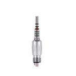 LED Fiber Optic 45° High Speed Handpiece Titanium Mini Head Four Water Spray Push Button & 4/6 Holes Quick Coupler- pairaydental.com