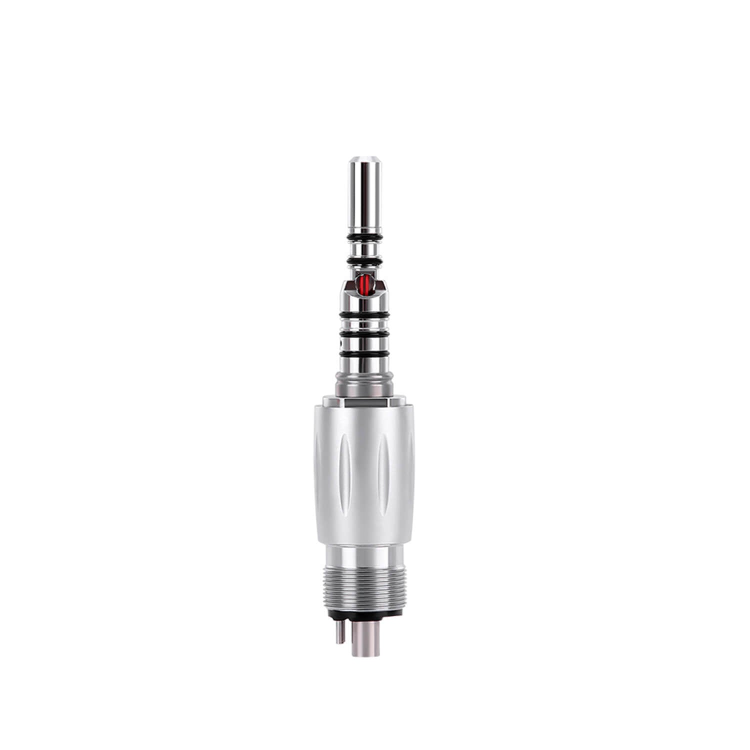 LED Fiber Optic 45° High Speed Handpiece Titanium Mini Head Four Water Spray Push Button & 4/6 Holes Quick Coupler- pairaydental.com