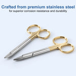 Dental Crown Scissors Straight/Curved Gold Handle Stainless Steel 11cm (4.3") - pairaydental.com