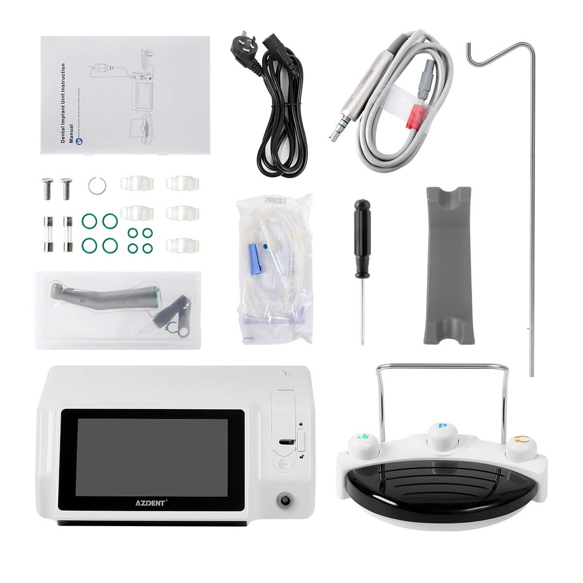 Dental Implant Surgical Brushless Motor 8 Setting Programs Color Touch Screen With 20:1 Fiber Optic Contra Angle 80Ncm - pairaydental.com