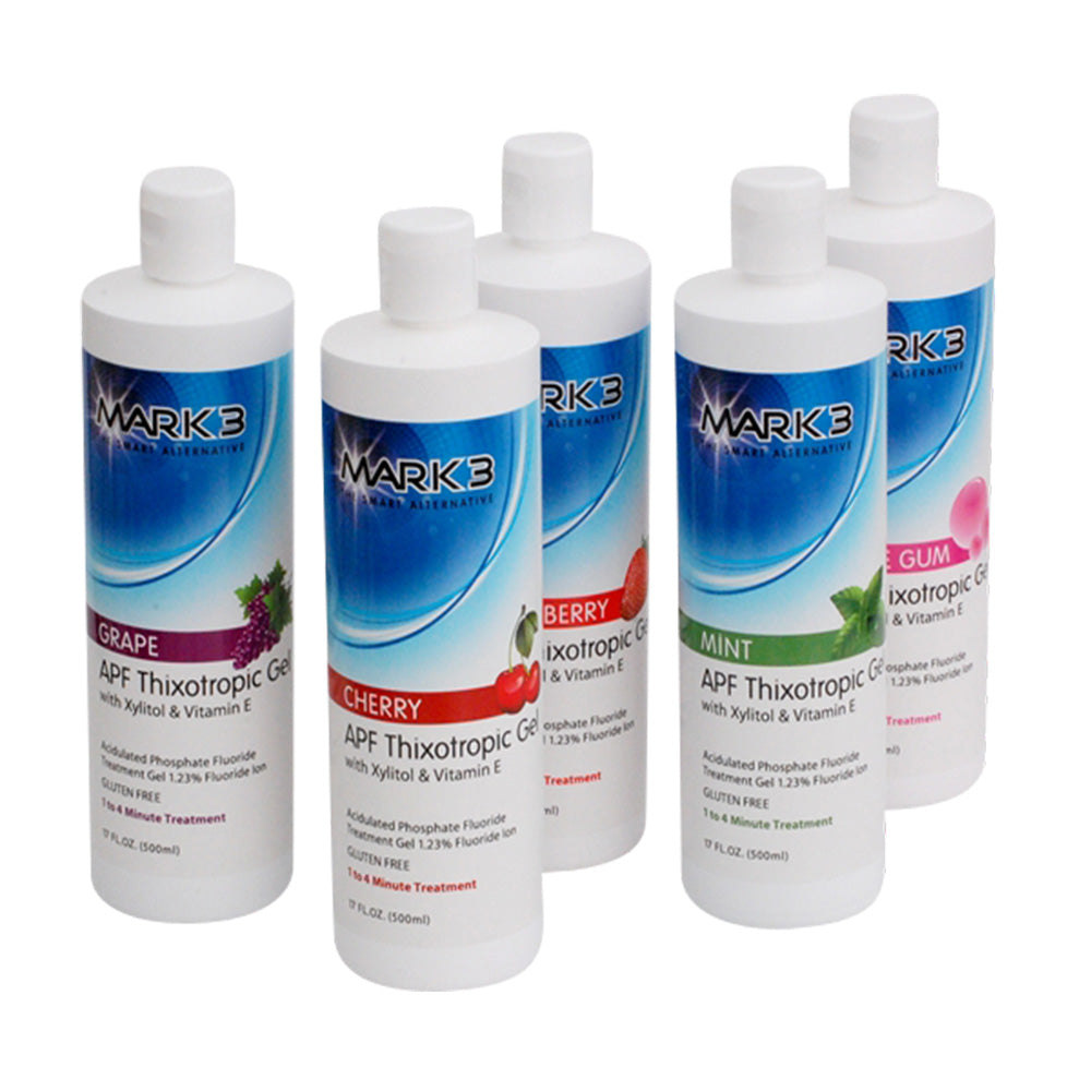 MARK3 APF Thixotropic Fluoride Gel Cherry/Mint/Bubble Gum/Strawberry/Grape 17oz Bottle
