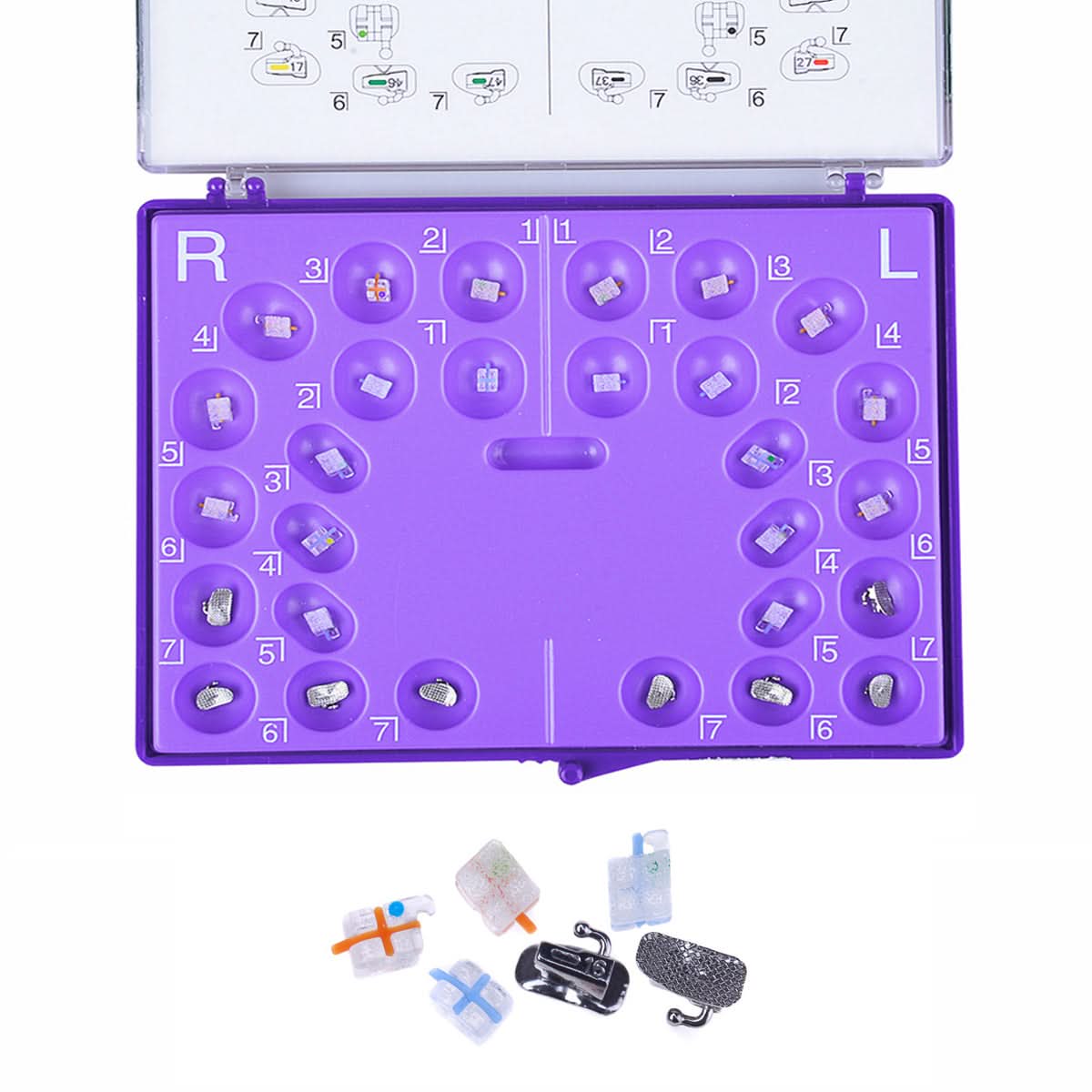 Orthodontic Metal Self Ligating Mini Bracket Roth/MBT 0.022 345 Hooks