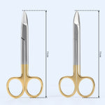 Dental Crown Scissors Straight/Curved Gold Handle Stainless Steel 11cm (4.3") - pairaydental.com