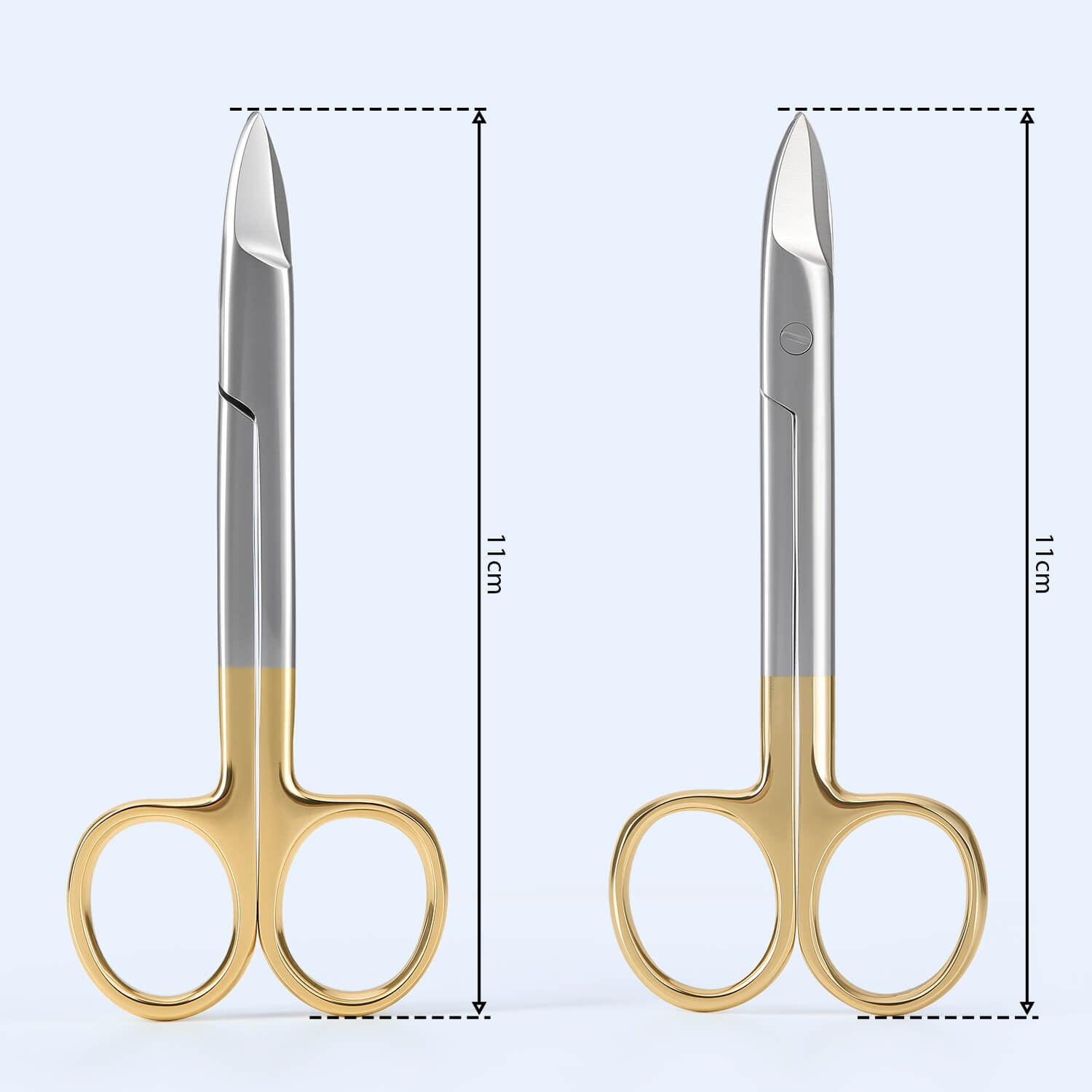 Dental Crown Scissors Straight/Curved Gold Handle Stainless Steel 11cm (4.3") - pairaydental.com
