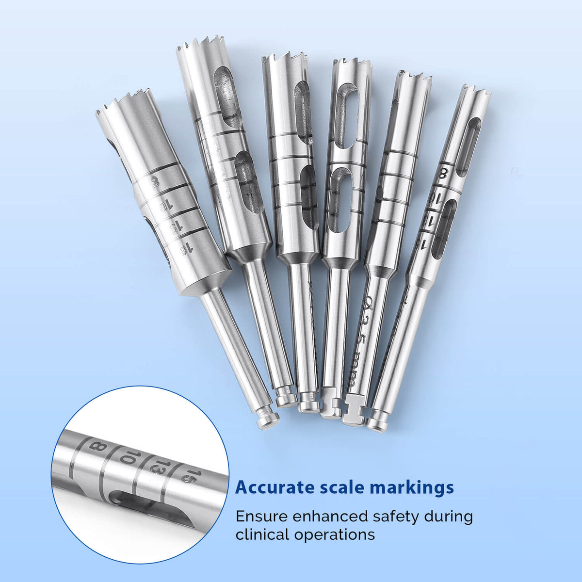 Dental Implant Bone Trephine Drill Surgical Instrument Long Type 6pcs/Set - pairaydental.com