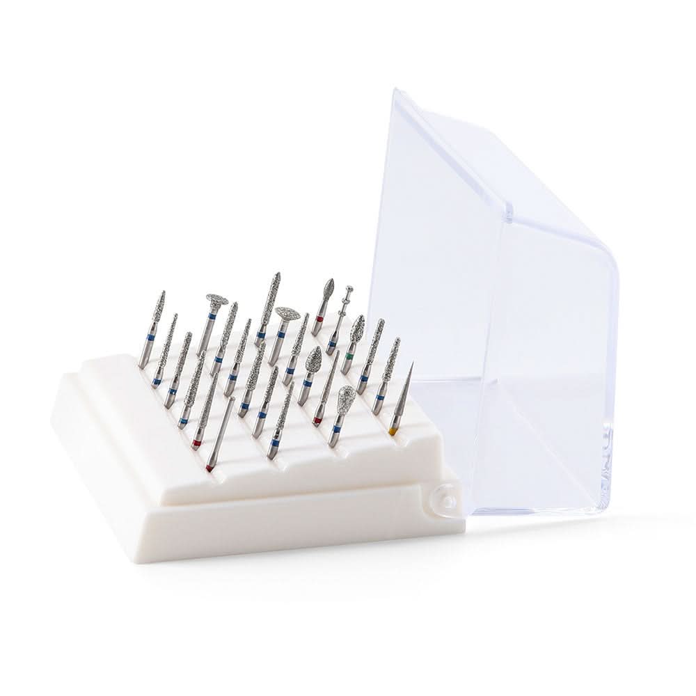 24 Dental Diamond Burs with burs box Set For High Speed Handpiece - pairaydental.com