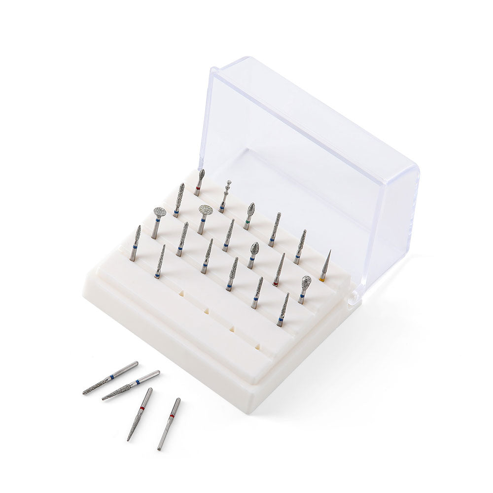 24 Dental Diamond Burs with burs box Set For High Speed Handpiece - pairaydental.com