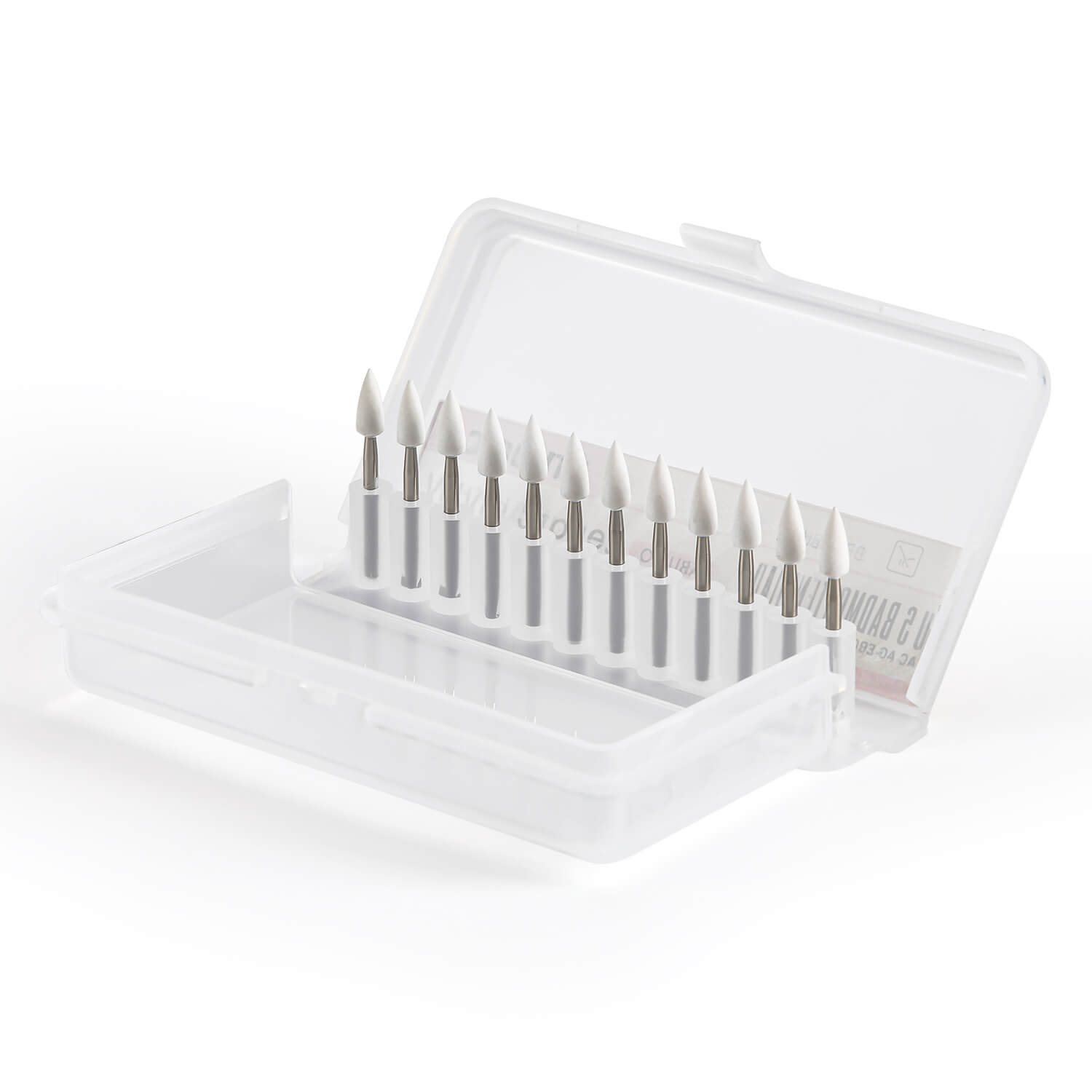Dental White Stone Polishing FG Burs Flame Shape 12pcs/Box - pairaydental.com
