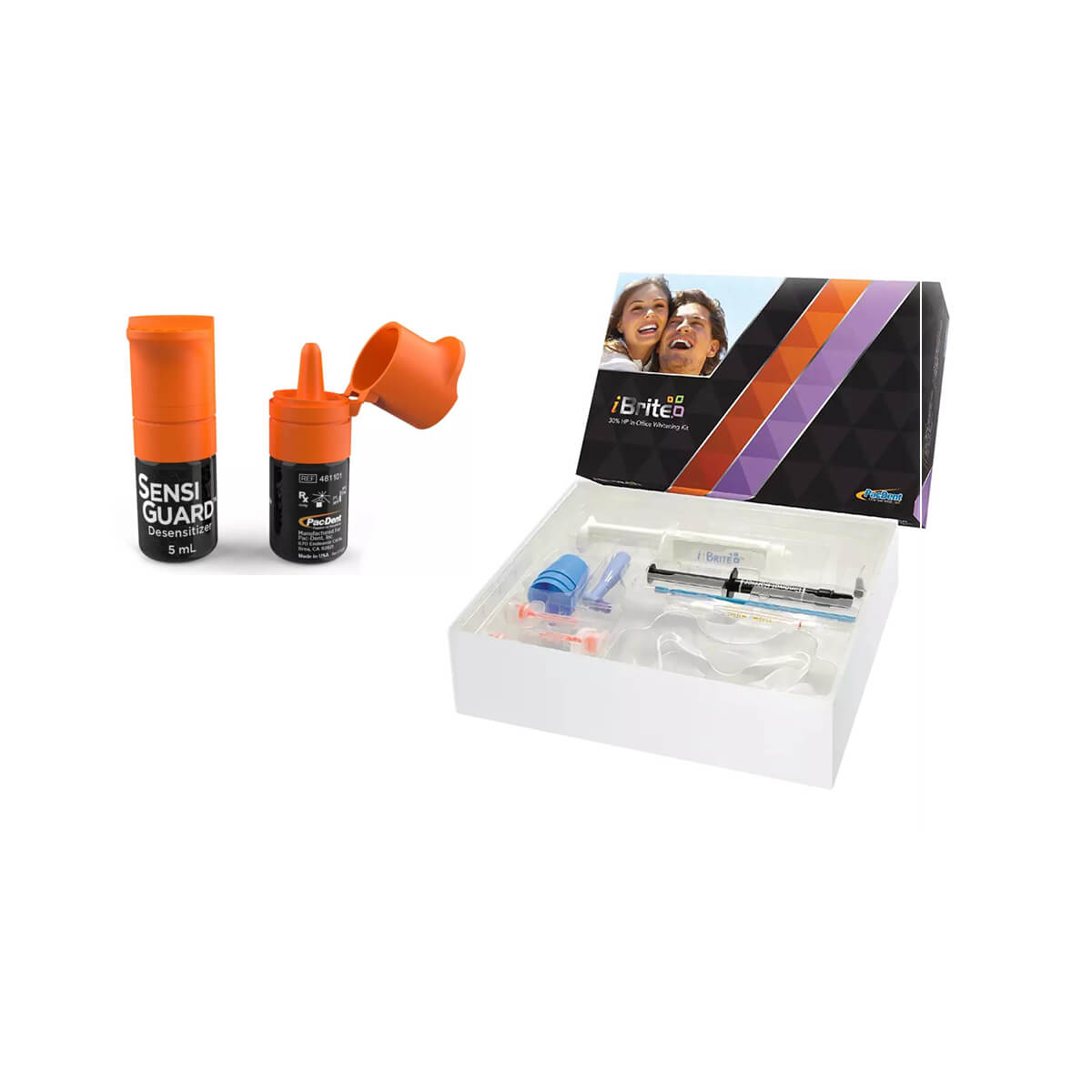 PacDent SensiGuard Desensitizer 5mL Bottle Refill + Pac-Dent iBrite Automix Gel-Type Chairside Tooth Whitening Kit - pairaydental.com