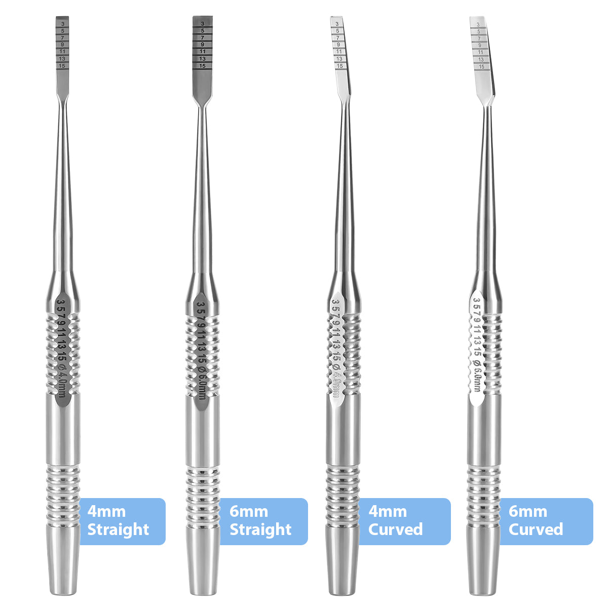 Dental Curved Straight Implant Surgery Splitting Bone Chisel Set 4pcs/Set - pairaydental.com