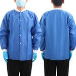 Disposable Lab Jacket with Knit Cuffs & Collar 3 Pocket SMS S/M/L - pairaydental.com