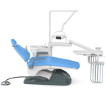 Dental Chair Unit Computer Controlled with Stool Sky Blue Hard Leather