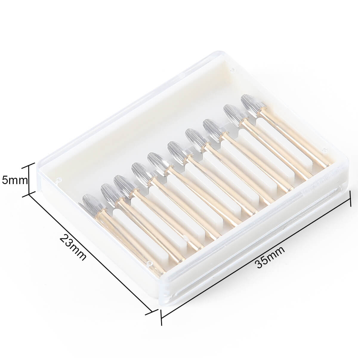 Dental Carbide Burs Egg Shaped Trimming Finishing FG 7408 10pcs/Box - pairaydental.com