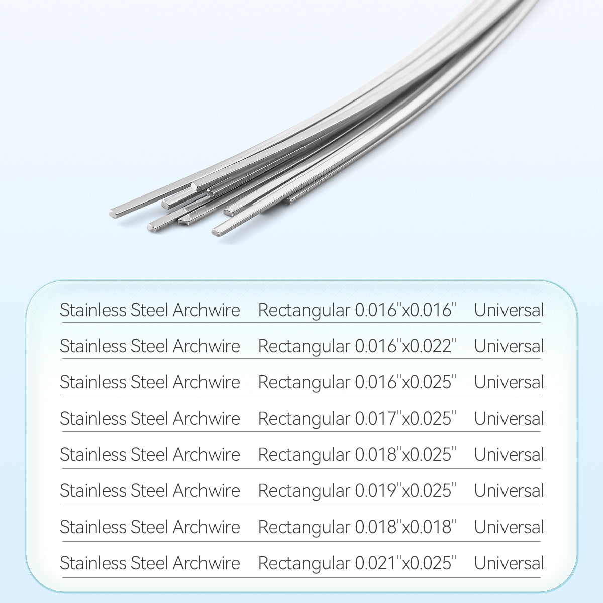 Archwire Stainless Steel Expanded Rectangular Universal 0.016x0.016-0.021x0.025 10pcs/Pack - pairaydental.com