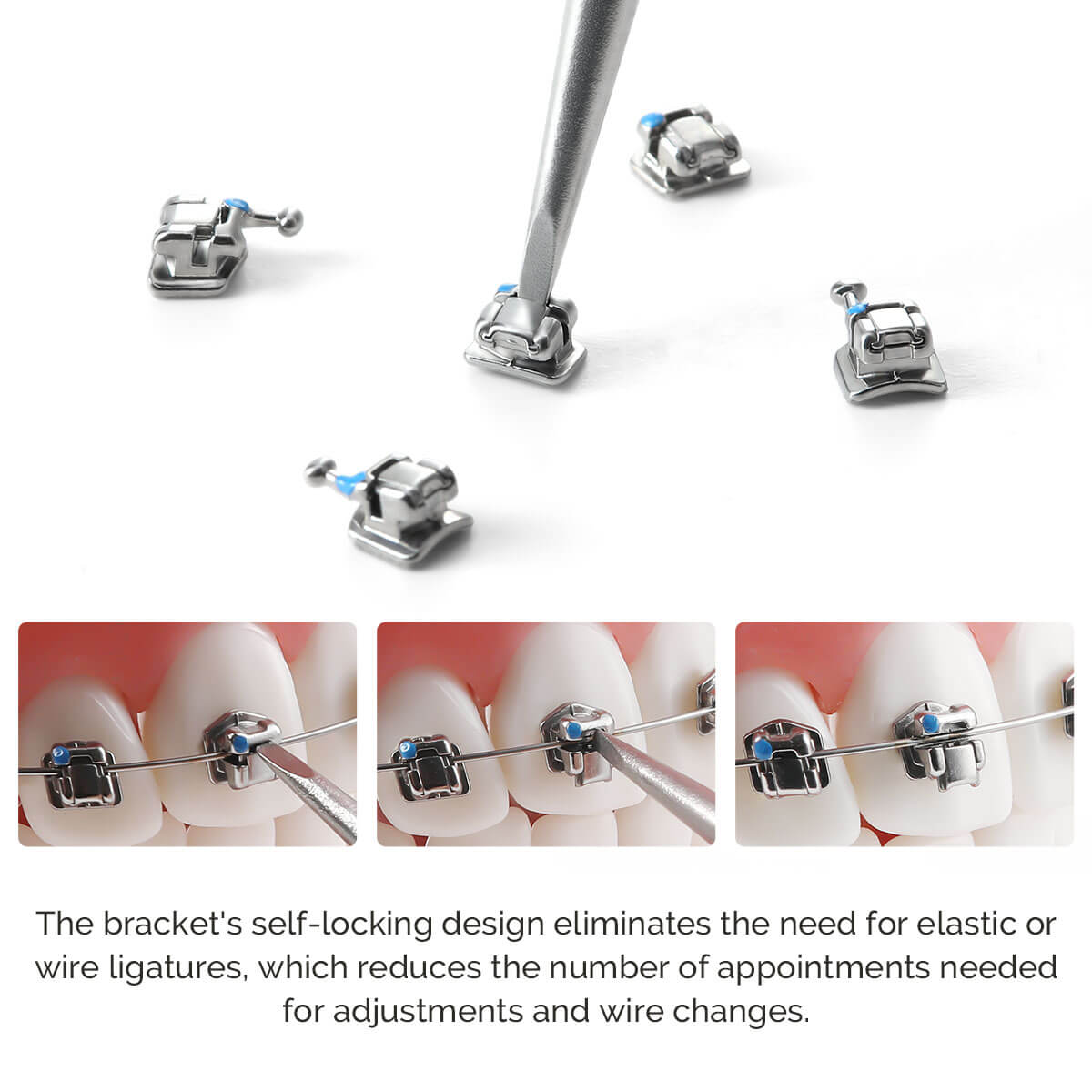 Orthodontic Brackets Self Ligating Roth 0.022 345 Hooks 20pcs/Kit - pairaydental.com