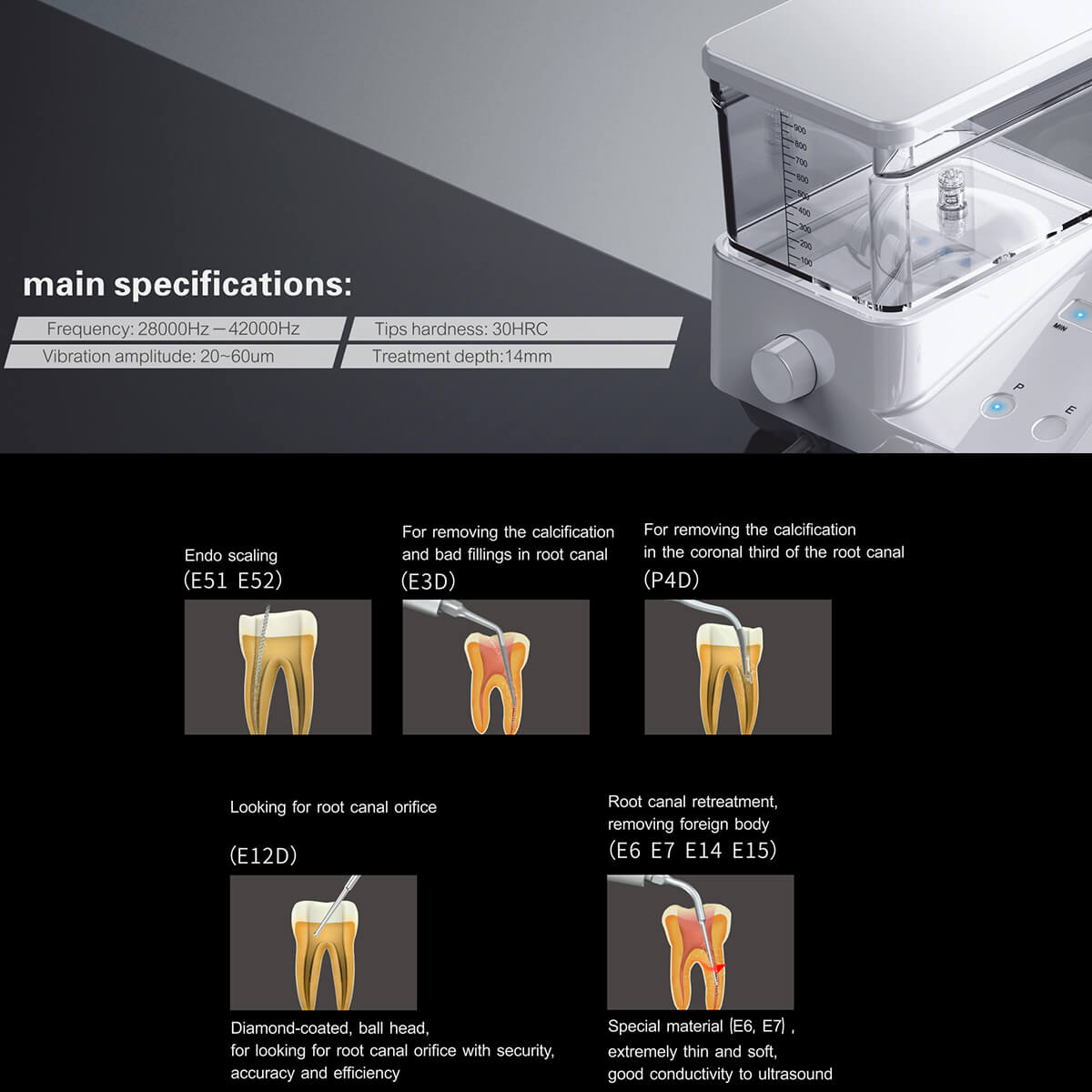 Woodpecker PT5 Painless Periodontal Treatment Device Ultrasonic Scaler Automatic Water Supply System with Titanium Tips - pairaydental.com