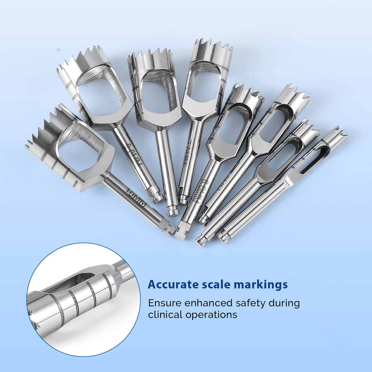 Dental Implant Bone Trephine Drill Surgical Instrument Short Type 8pcs/Set - pairaydental.com