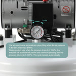 Dental Noiseless Oil-Free Air Compressor 24L/40L Single Pressure Gauge for 1-2 Dental Chair - pairaydental.com