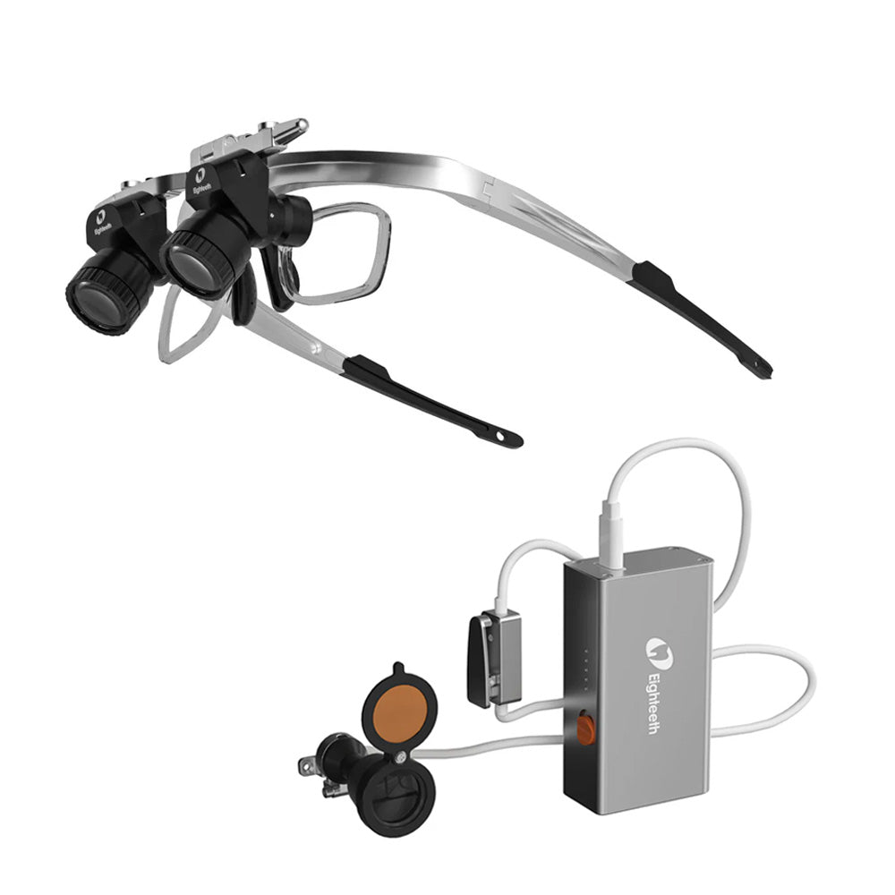 Eighteeth Brilliance 48° Pro Loupes with Softouch Headlight 5.0x Magnification