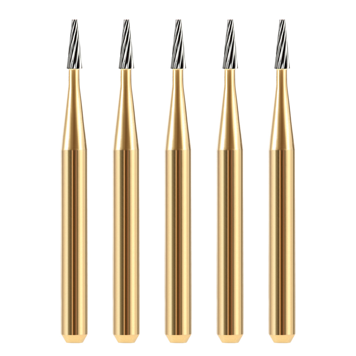 Dental Tungsten Carbide Burs Trimming & Finishing FG 7114 Taper Fissure 5pcs/Box - pairaydental.com