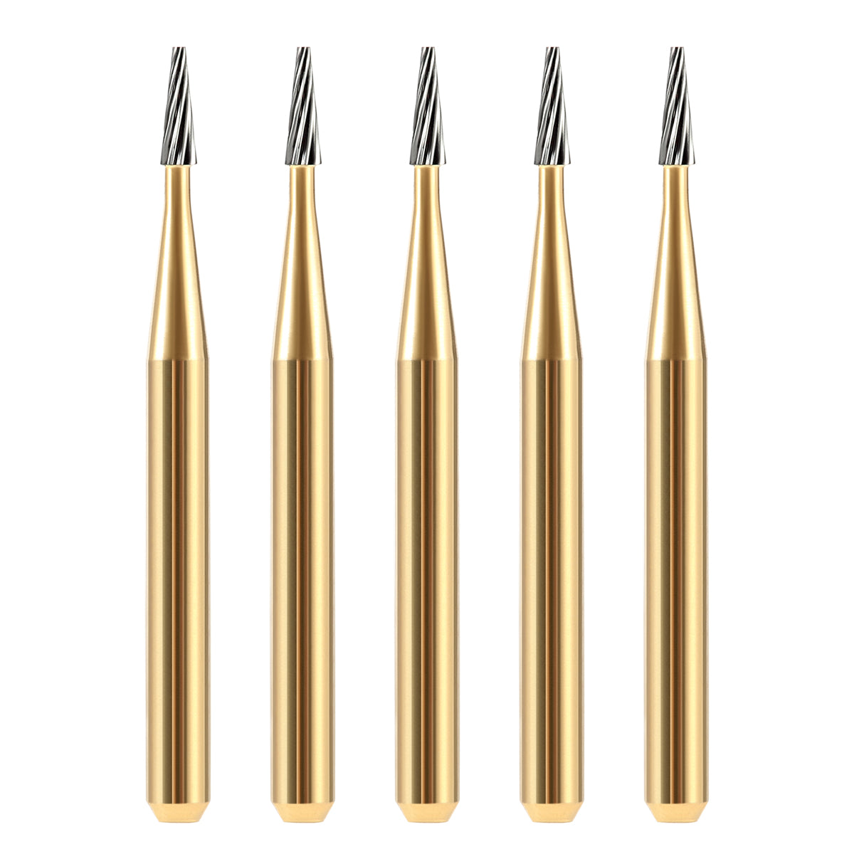 Dental Tungsten Carbide Burs Trimming & Finishing FG 7114 Taper Fissure 5pcs/Box - pairaydental.com