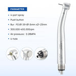 COXO CX207-2 Shadowless LED High Speed Air Turbine Handpiece with Generator Torque Head 4 Holes Coupler #H75-TP4 - pairaydental.com