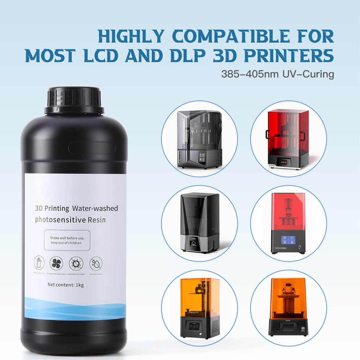 3D Printer Water Washable Resin Materials Transparent White 1 kg/Bottle - pairaydental.com