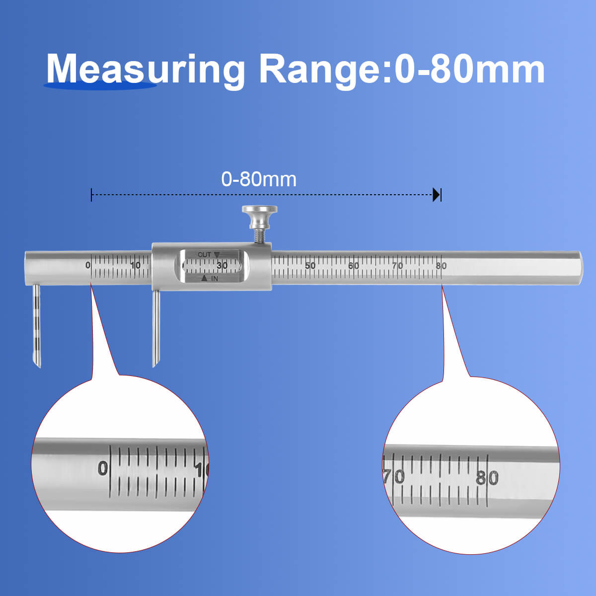 Dental Implant Measuring Gauge Orthodontic Sliding Caliper 0-80mm - pairaydental.com