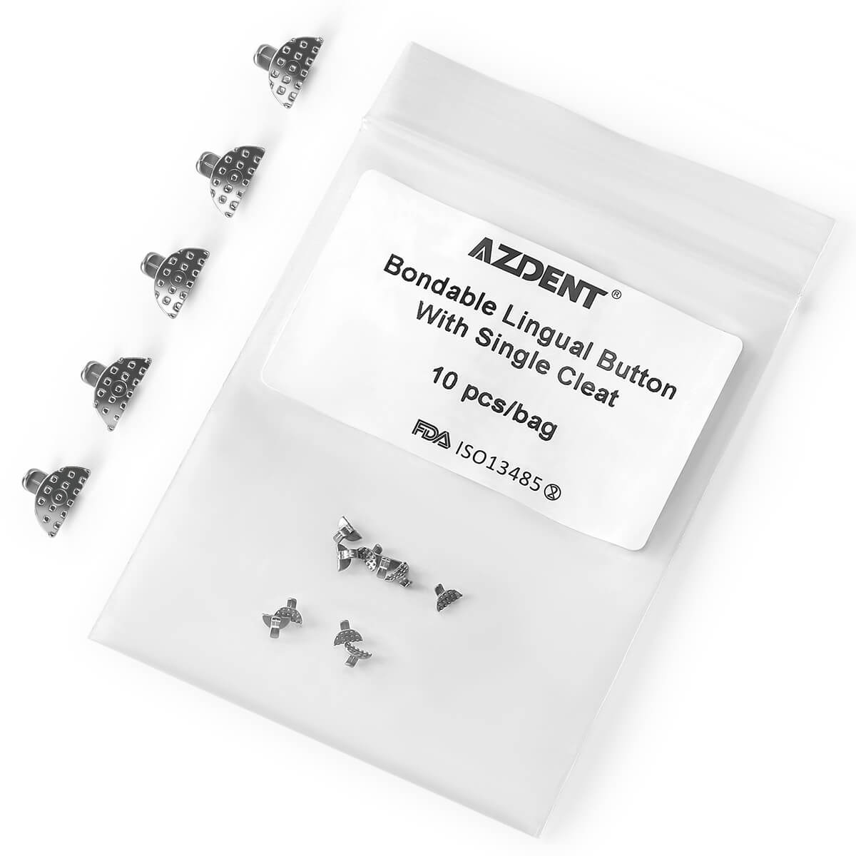 Dental Metal Lingual Button Bondable Single Wing 10pcs/Bag - pairaydental.com