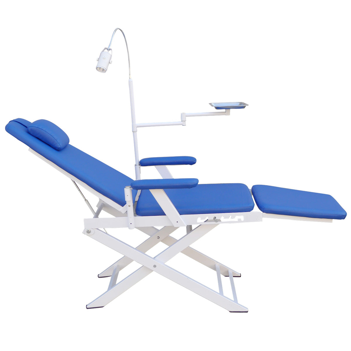 Portable Dental Folding Chair Adjustable With Rechargeable LED Light Blue - pairaydental.com