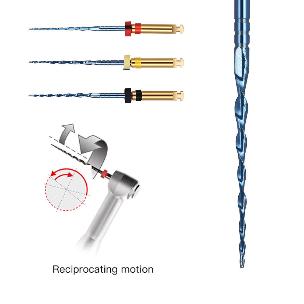 Endo Reciprocating Niti Rotary Engine Files Heat Activated 25mm Assorted 25-50# 3pcs/Pk - pairaydental.com