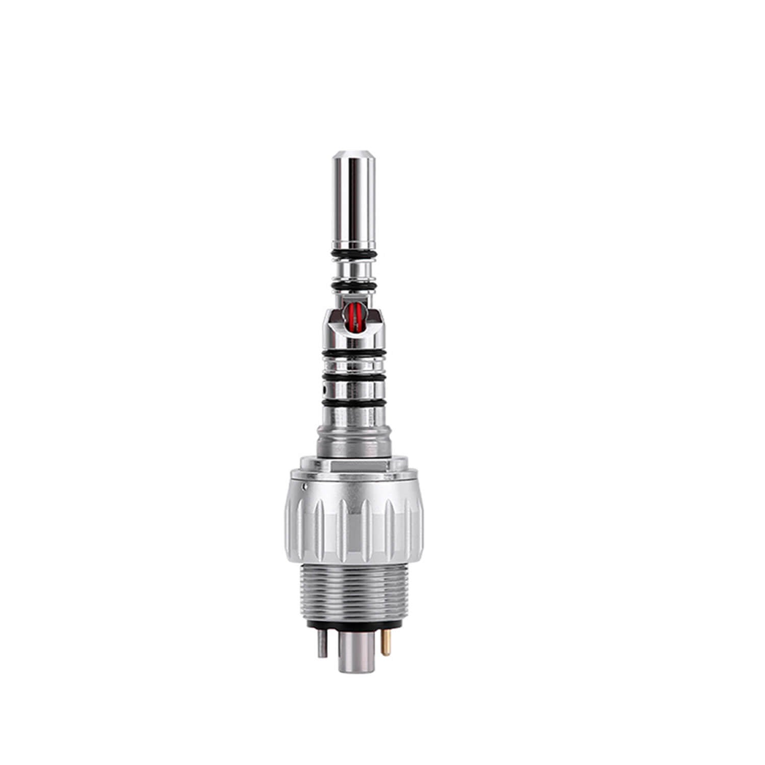 LED Fiber Optic 45° High Speed Handpiece Titanium Mini Head Four Water Spray Push Button & 4/6 Holes Quick Coupler- pairaydental.com