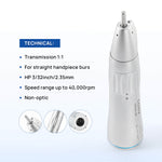 COXO Dental Low Speed Electric Handpiece 1:1 Contra Angle Straight Handpiece Air Motor 4 Holes