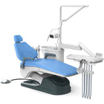 Dental Chair Unit Computer Controlled with Stool Sky Blue Hard Leather