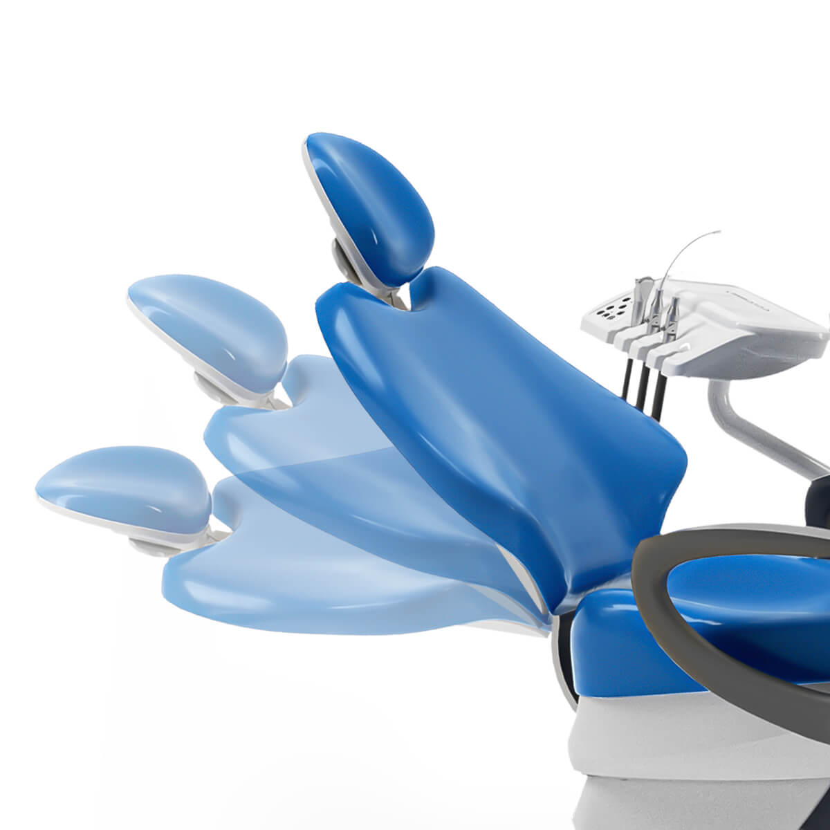 Dental Chair Unit Computer Controlled PU Hard Leather with Dentist Stool Dark Blue - pairaydental.com