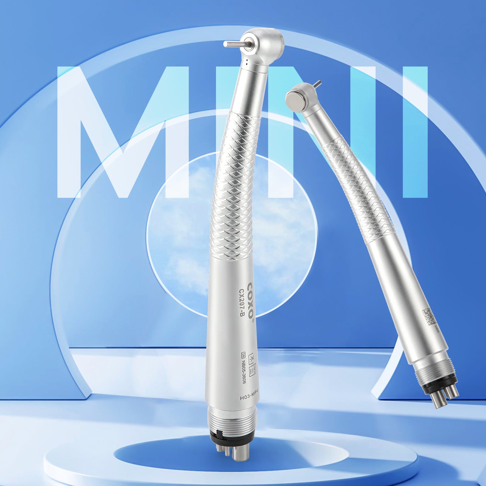 COXO CX207-B High Speed Air Turbine Handpiece Mini Head with 4 Holes Coupler #H03-MP4