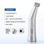 COXO Dental Low Speed Electric Handpiece 1:1 Contra Angle Straight Handpiece Air Motor 4 Holes